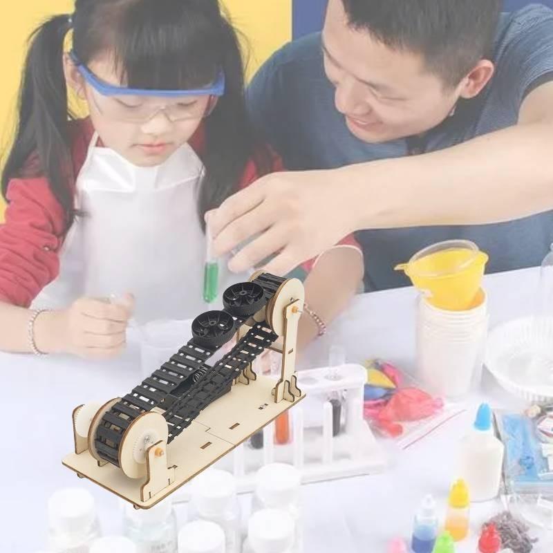Children's Wooden Diy Conveyor Belt Science Invention Kit Customizable M-11 Material Pack