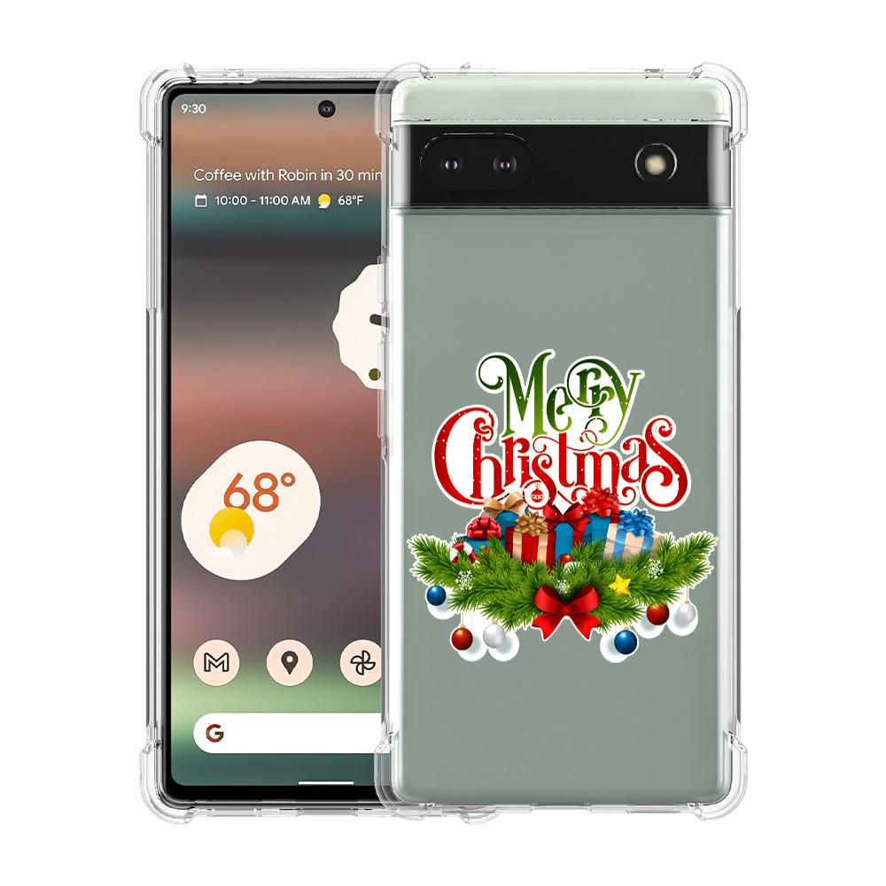 Christmas Four-Corner Drop-Proof TPU Case for Google Pixel 8 Mobile Phone - Festive Design
