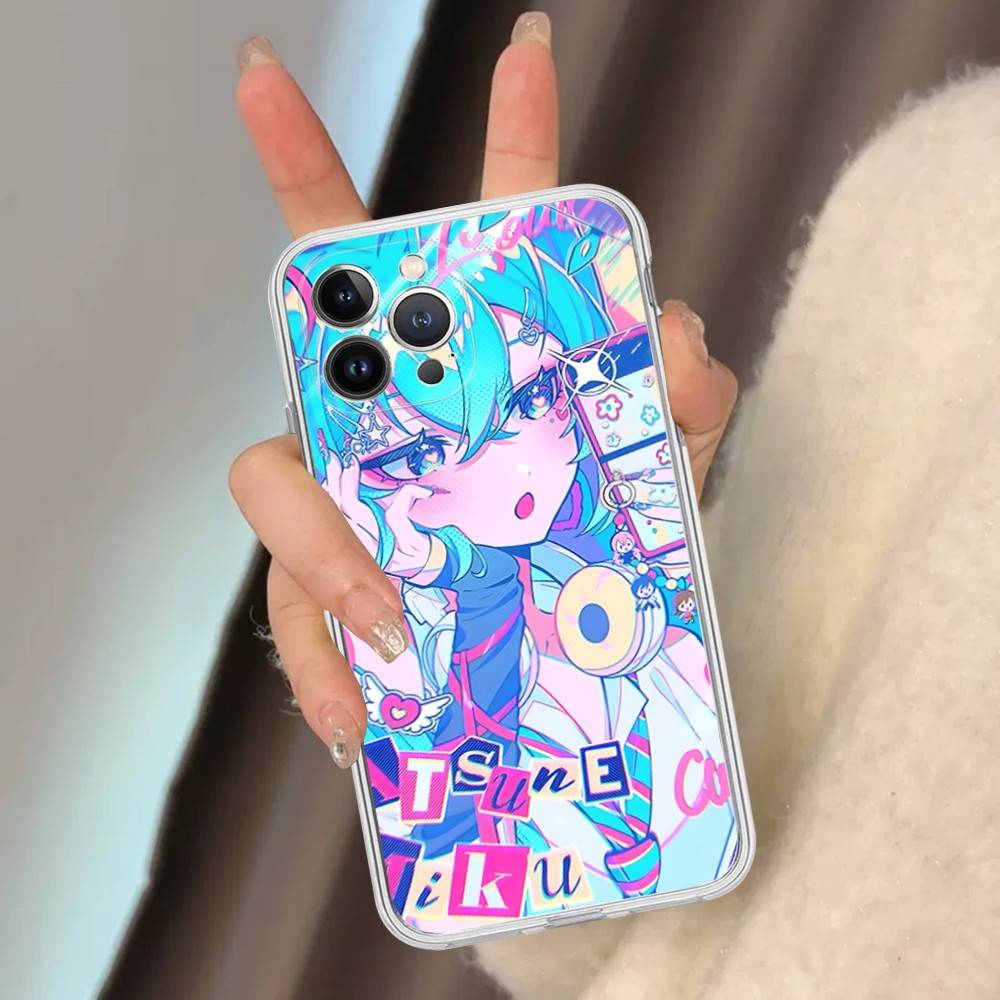 

Hatsun M-MikuES Anime For IPhone 11 12 13 14 15 16 17 Pro Max Plus 13 Mini Silicone Soft Transparent Back iPhone 12 pro