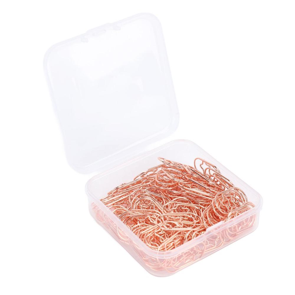 

100 Pcs Silver /Rose Gold Star Shaped Paper Clips 22*12mm Star Shaped Stainless Steel Paper Clips Mini Size Anti Slip