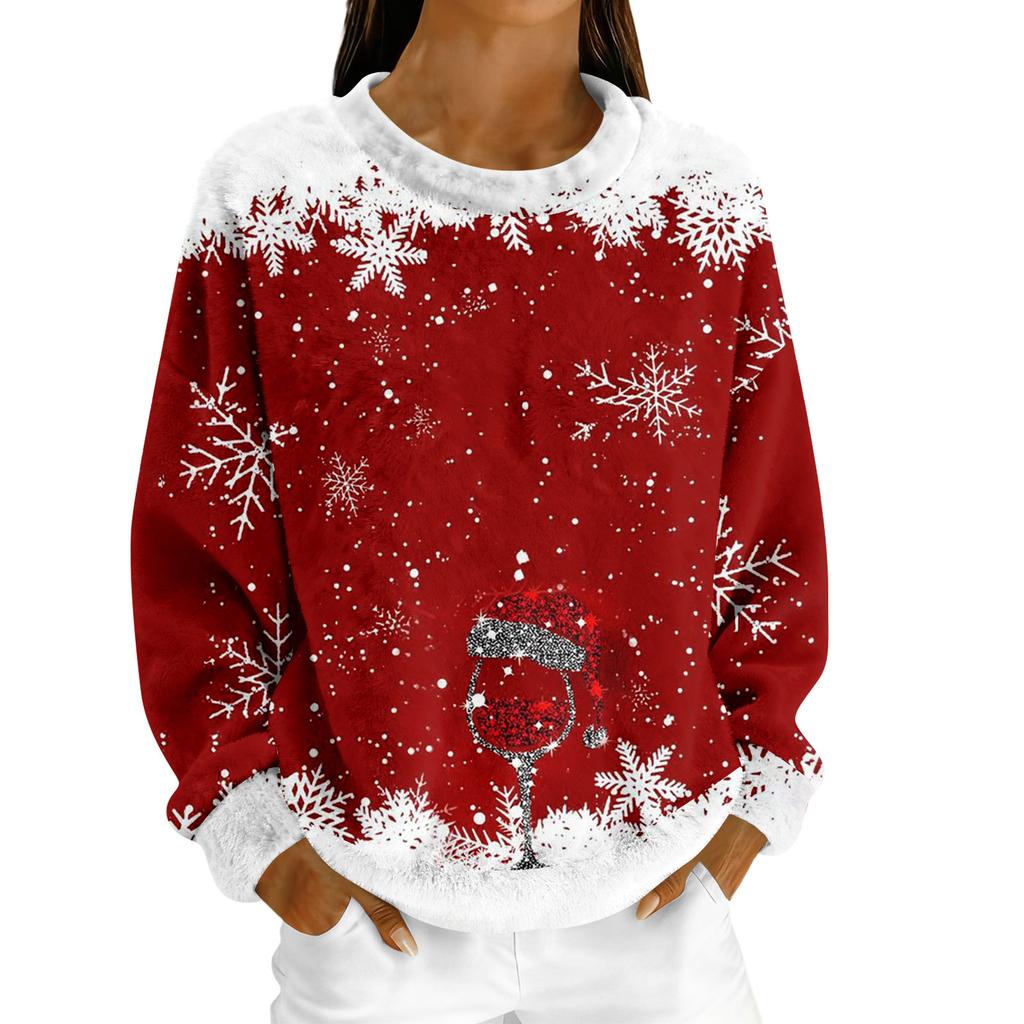 Dammode Fleece Hoodie Långärmad Rund Hals Casual Bekväm Lös Passform Lättviktig Dam-Hoodie