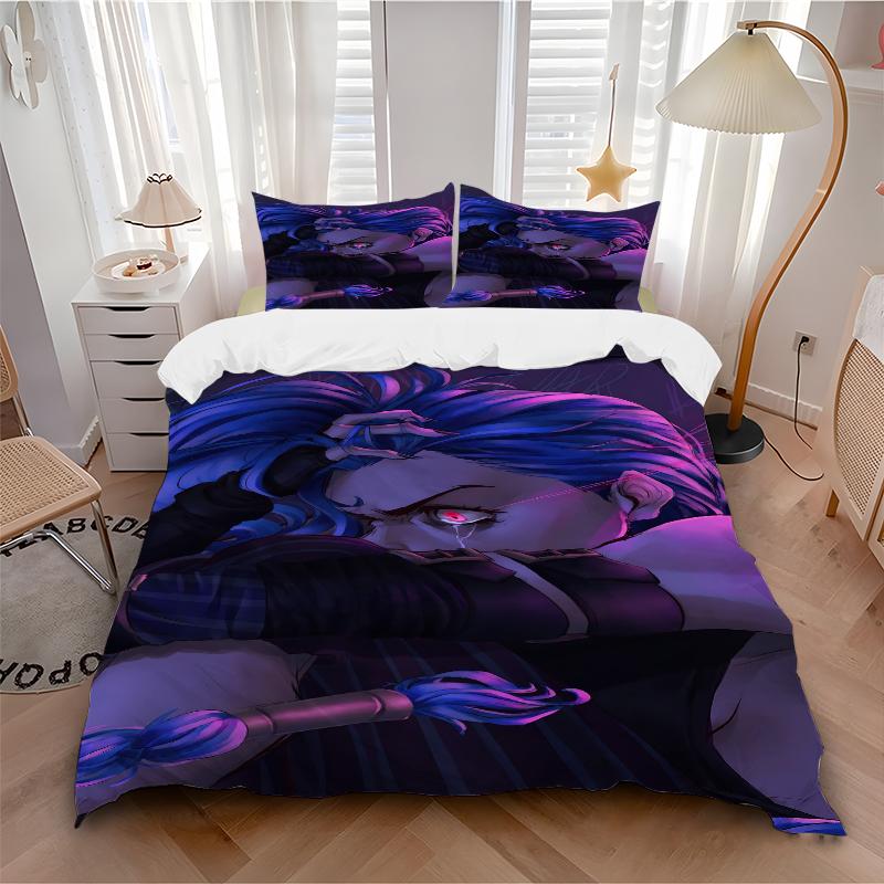 3Pcs Blue Hair Warrior Bedding Sets For All Sizes New 3D Printed Bed Cover Comforter Duvet Cover Pillowcase Bedroom Decoration