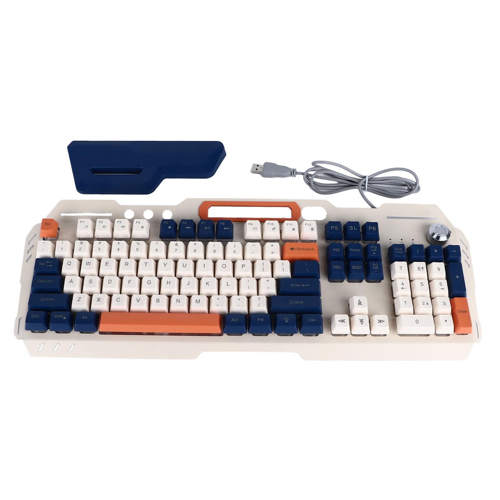 

104 клавиши механическая игровая клавиатура многофункциональная стильная металлическая эффективная высокая чувствительность