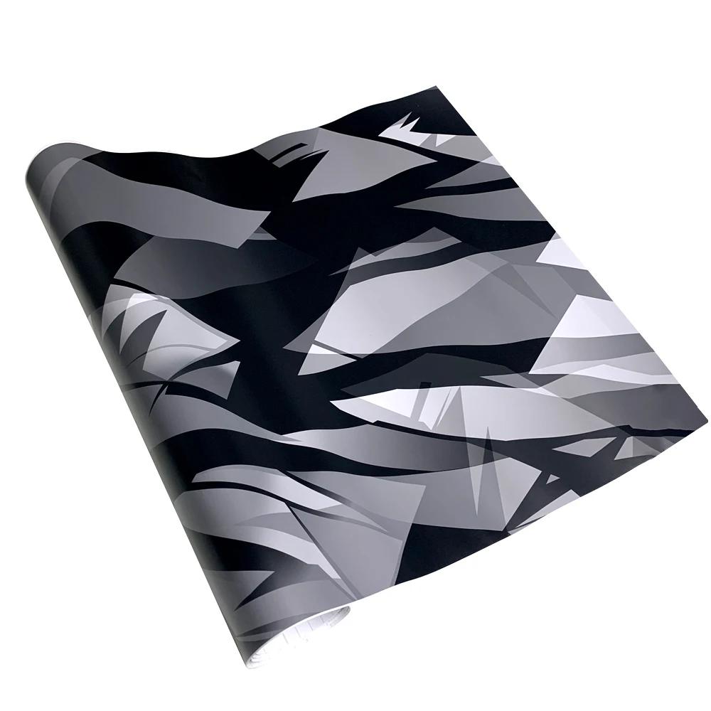 Camouflage Car Decorating Car Film Covering White Geometry Graffiti Bubble Free Waterproof Motorcycles Auto Outdoor Accessories 10cmx150cm