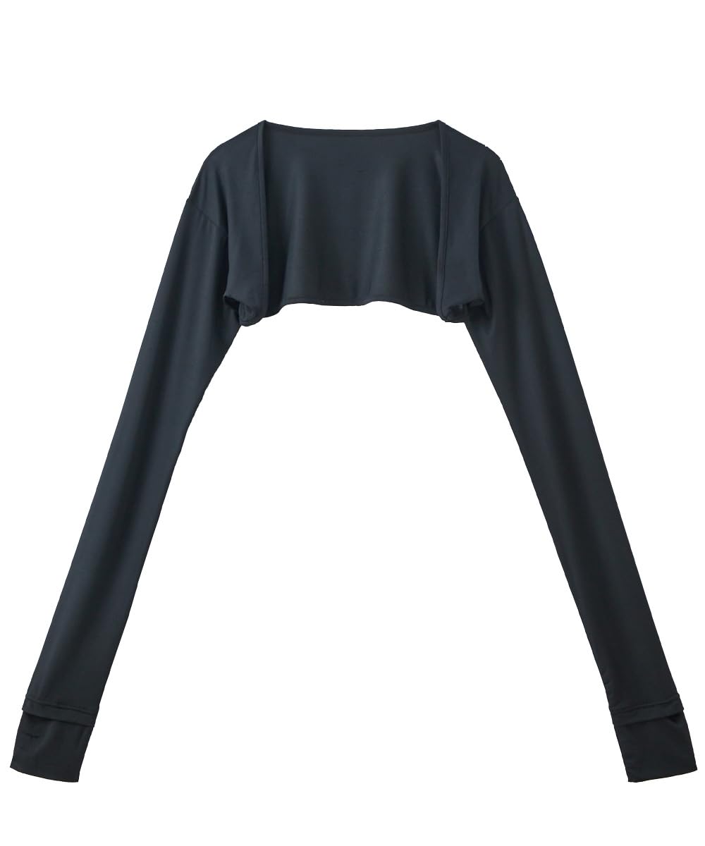 

Внутренний ультра-прохладный рукав-болеро с отверстиями для пальцев, быстро отводящий пот, УФ-защита [Nissen] Женская футболка, AIR, (Прохладный на ощупь, Впитывающий, Сушащий, Защитный), чёрный