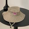 2025 Sweet Pink Love Bucket CapsJapanese Retro Washed Cowboy Hats for Women Spring and Summer Outdoor Camping Sun Protection