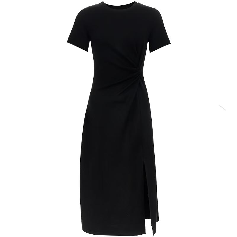 VEROMODA Lyocell Blend Sleeveless Side Slit Black Dress M