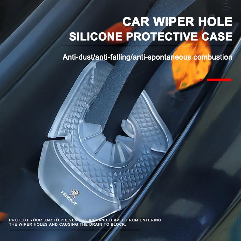 2Pcs Car Windshield Wiper Protective Cover Dust Wiper Emblem Car Styling For Peugeot 308 408 508 RCZ 208 3008 2008 206 207 108 406 407 408 206 207 208