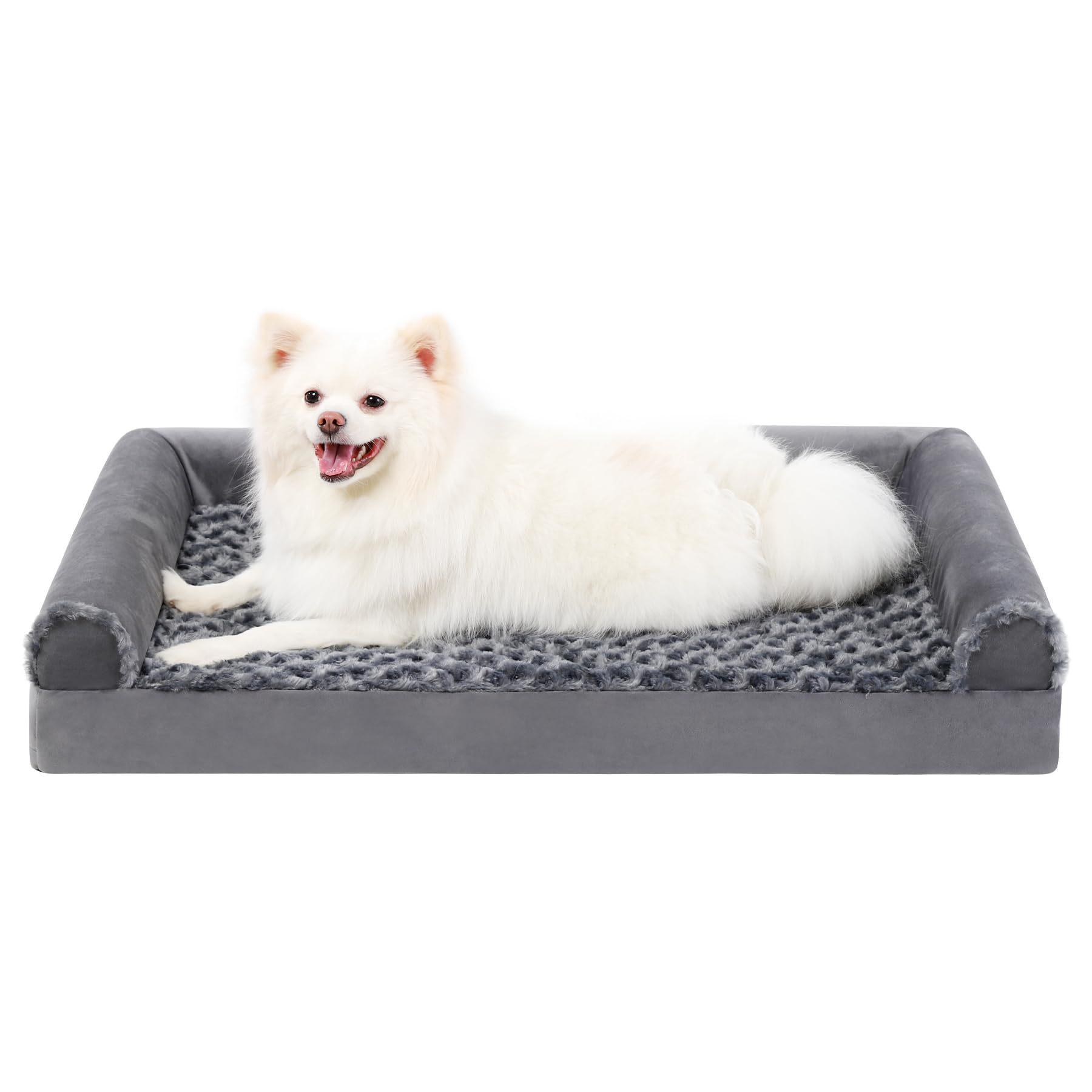 

Detachable Rose Velvet U-Shaped Dog Sofa: Washable Four Seasons Pet Bed for Medium and Large Dogs 29 inches 75x47x(8+8) cm - Up to 30 lbs серый
