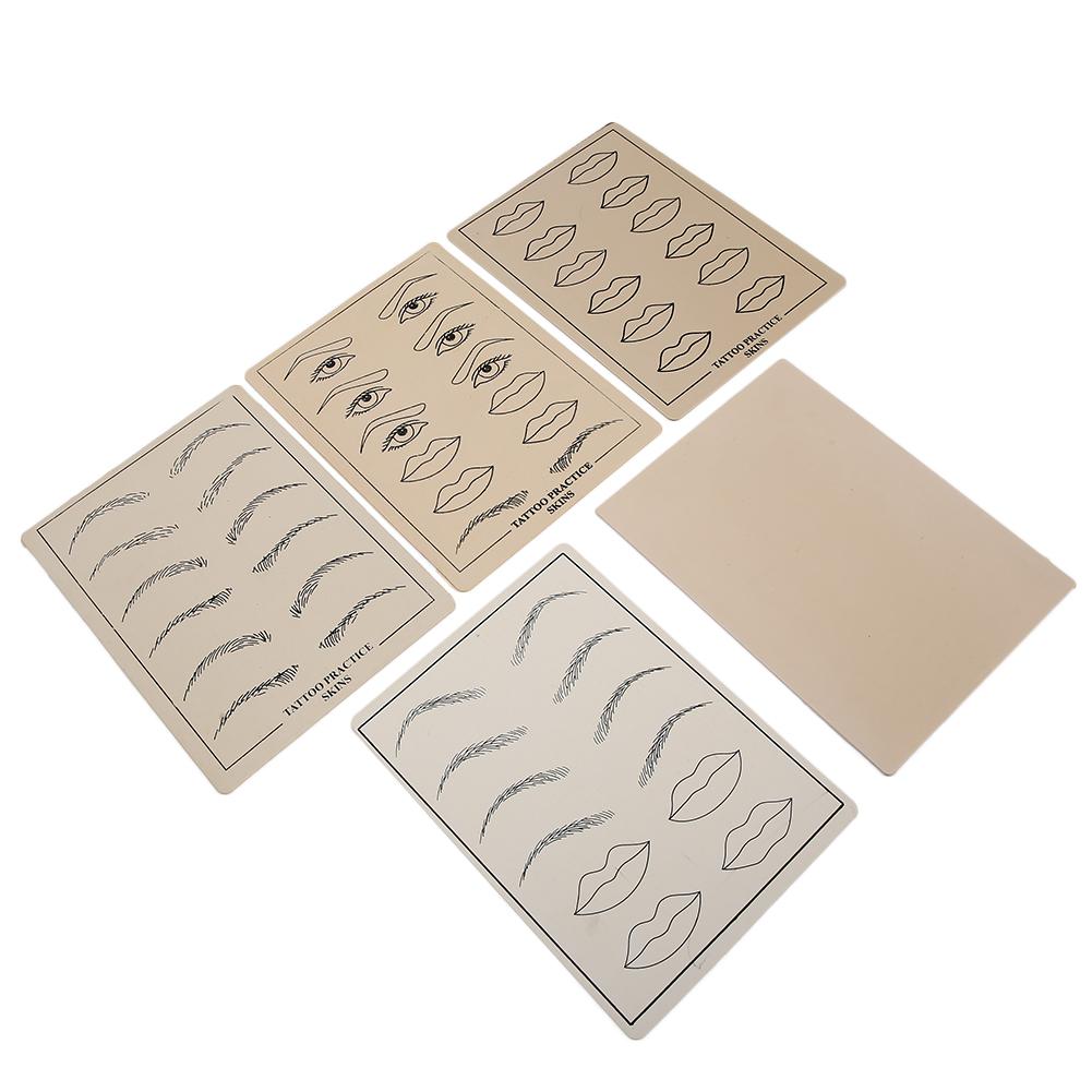 5 Stück Set Multifunktionale Microblading Übungshaut Weiche Haut Make-up Übung Silikonwerkzeuge