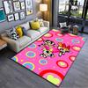 Colorful Cartoon Carpet with Pink Background and Heart Patterns Suitable for Use As an Anti-slip for Living Room Bedroom Sofas