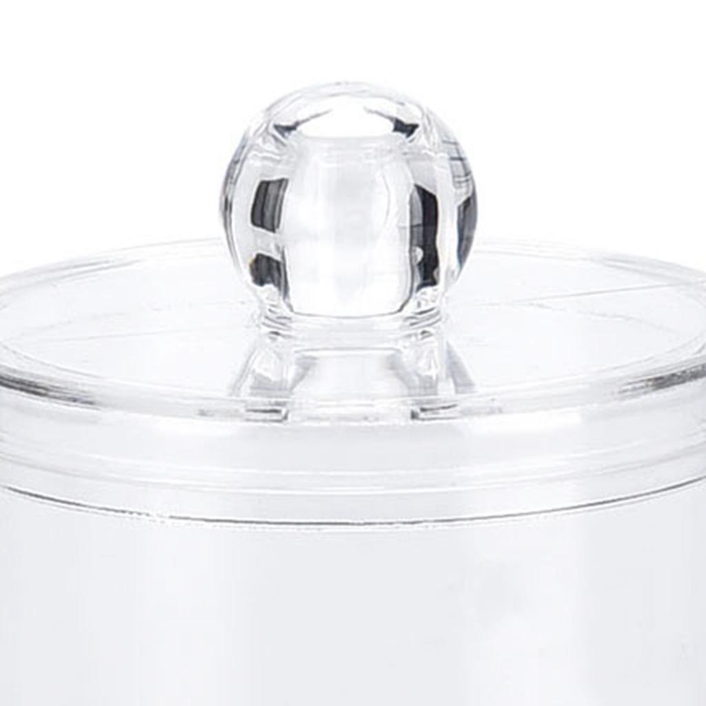 Transparent Round Cotton Bud Case Acrylic Cotton Swab Holder Storage Container Organizer