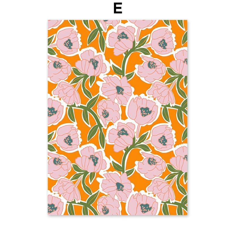 Santorini Zitronen Kaffeeblumen Abstrakte Landschaft Poster und Drucke Wandkunst Leinwandgemälde Bilder Für Wohnzimmer Heimdeko