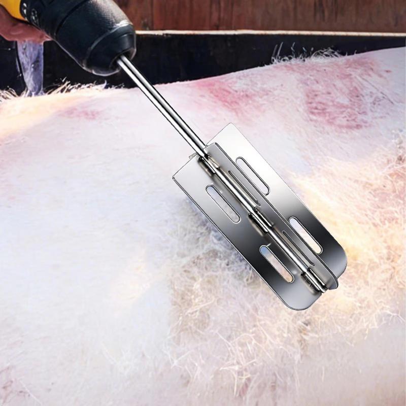 Stainless Steel Hog Scraper Drill Attachment Fast Pig Cattle Hair Remover for Home Slaughter Livestock Processing Use