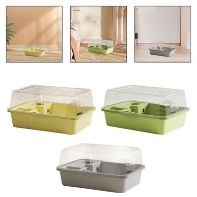 Large Hamster Cage Small Animal Cage Portable Transparent Exercise Playing House for Gerbils Rats Bunny Guinea Pigs Mice