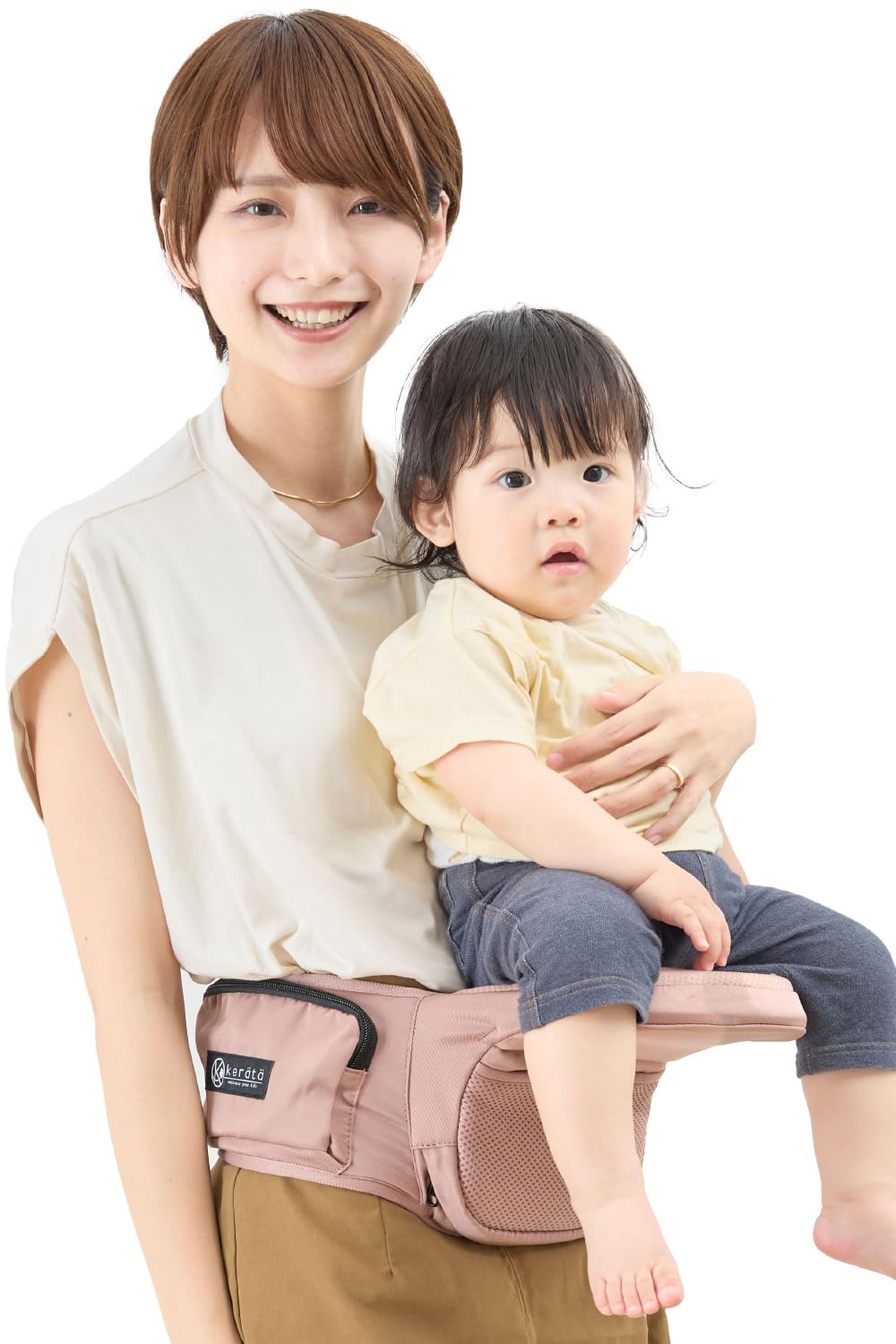 

Keratta HipGo Folding Hip Seat, Baby Carrier, Compact, Ultra-Lightweight, with Storage Bag (Dusty Pink)