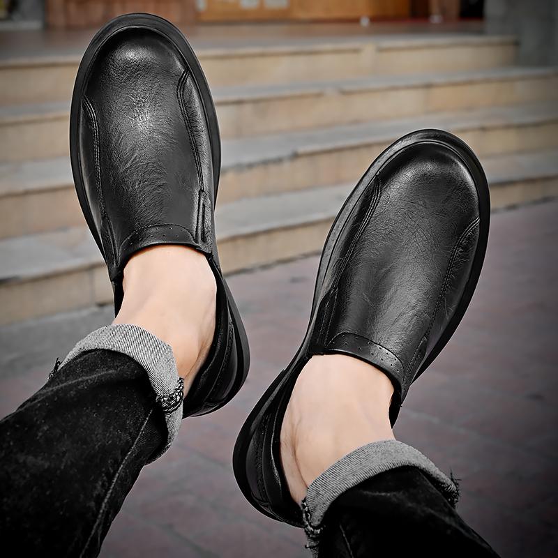 Fashion Men's Leather Shoes Slip on Dress Shoes Wedding Shoes