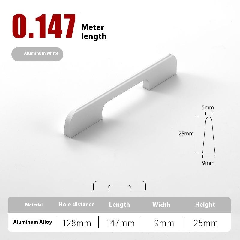 Solid Black Lengthening One Meter Cabinet Long Handle Modern Simple Lengthening Cabinet Door Handle