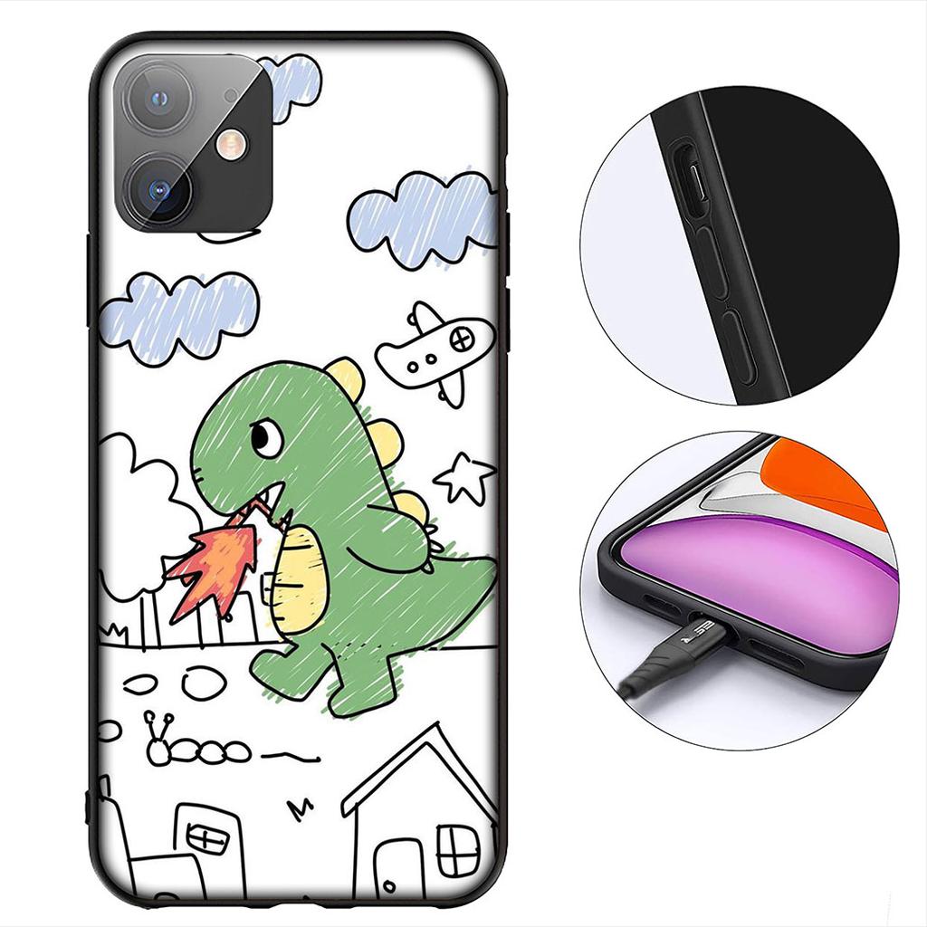 Anime Dinosaurs Cute Protective Cover for Apple iPhone 12 13 Mini XS 11 Pro Max 7 8 Plus XR SE 2022 SE3 + 8+ Phone Case