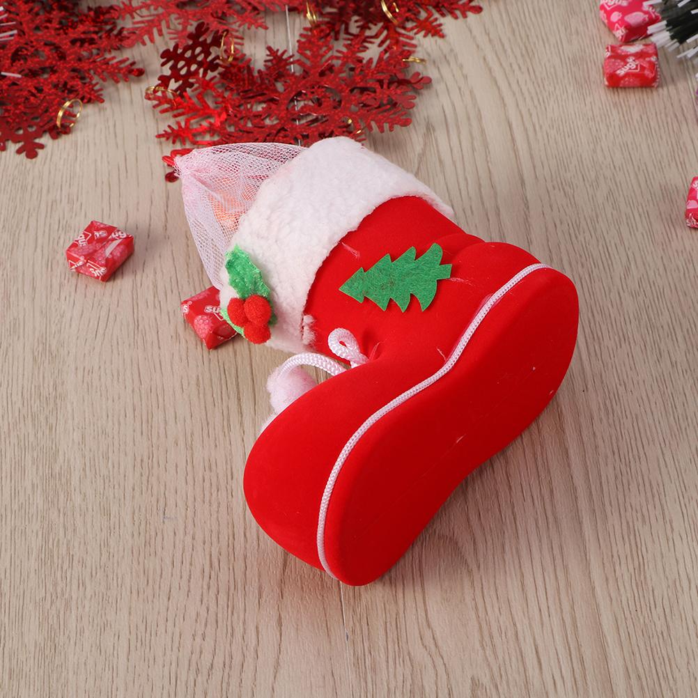 4Pcs Christmas Boots Candy Storage Bag Hanging Pendant Xmas Gift Holder Home Tree Decor Christmas Hanging Boots other