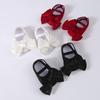 Lovely Baby Girls Shiny Baptism Shoes Headband Newborn Cute Bowknot Mary Jane Flats Set Children First Walker Flat 0-12 Months