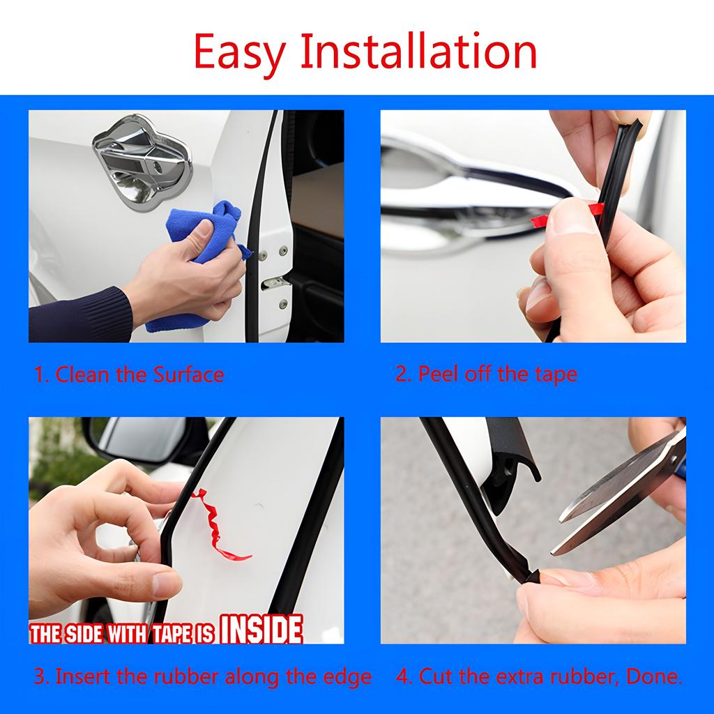 Car Door Anti Collision Strip U Type Universal Car Door Protection Edge Guards Trim Styling Moulding Strip Rubber Scratch Bumber