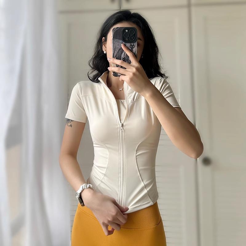 Camiseta de Yoga de Manga Corta para Mujer de Secado Rápido - Corte Slim, Transpirable para Correr y Entrenar en Primavera/Verano