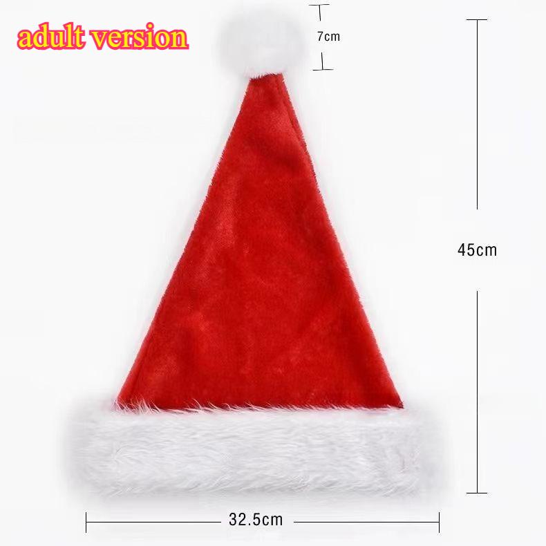 

Взрослая и детская шапка Санты, классическая красная рождественская шапка с белой отделкой, праздничная шапка для рождественской вечеринки для семьи, праздничное украшение 28x40cm