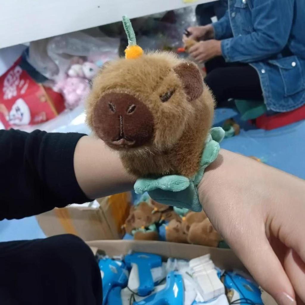 Cute Capybara Snap Bracelet Plush Toy - Creative Slap Band Doll Gift