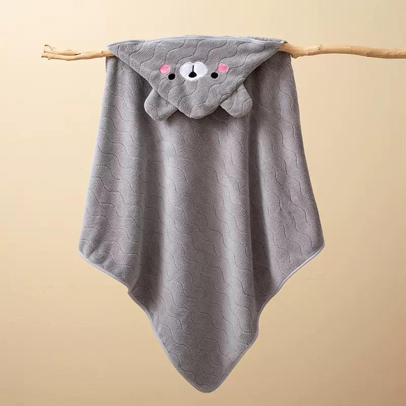 Baby Children Bath Towels Newborn Quilt Bag Towel Bag Quilt Coral Fleece Wrap Towel Embroidered Blanket Animal Eye Closed Hooded Cape