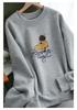 2025 Autumn Women's Cotton Round Neck Printed Casual Loose Slimming Long Sleeve Hoodie Top