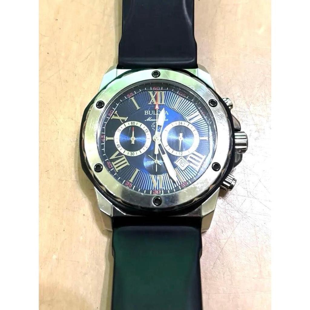 Used Bulova Marine Star Chronograph Belt cracked
