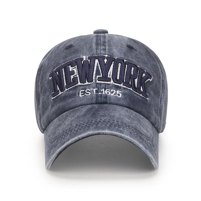 Șapcă nouă cu calotă moale, din pânză retro spălată și acoperită, broderie tridimensională, șapcă de soare, șapcă de baseball veche decolorată, bărbați