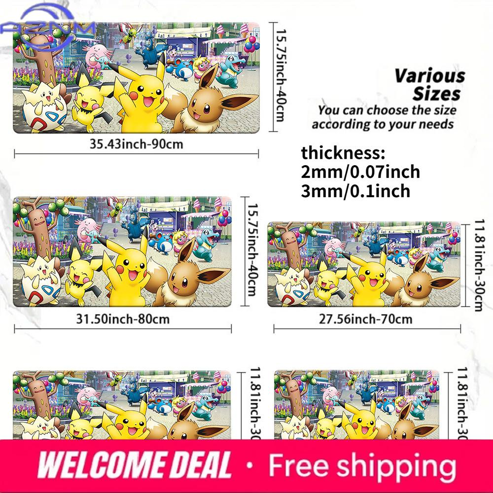 Pokemon City Party Characters Gaming Mouse Pad NonSlip Desk Mat 30x80x0.2cm