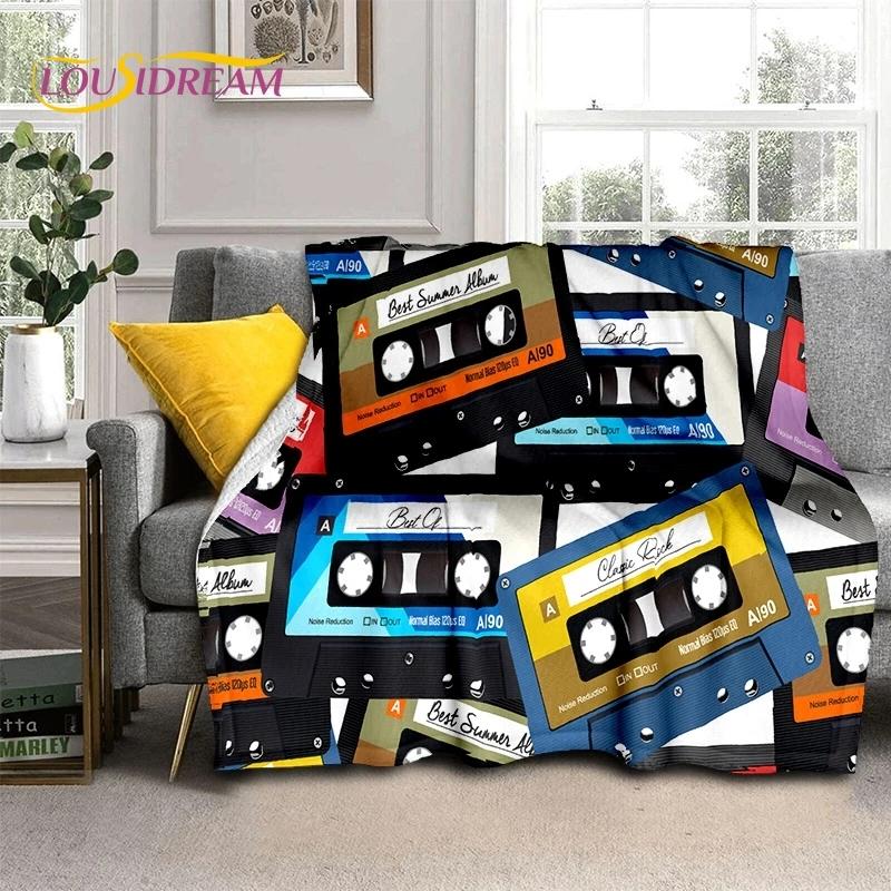 Vinylová deska Hudba DJ Displej Páska Měkká flanelová deka na postel Ložnice Pohovka Piknik, Přehozová deka na přikrytí Venkovní volný čas Dárek