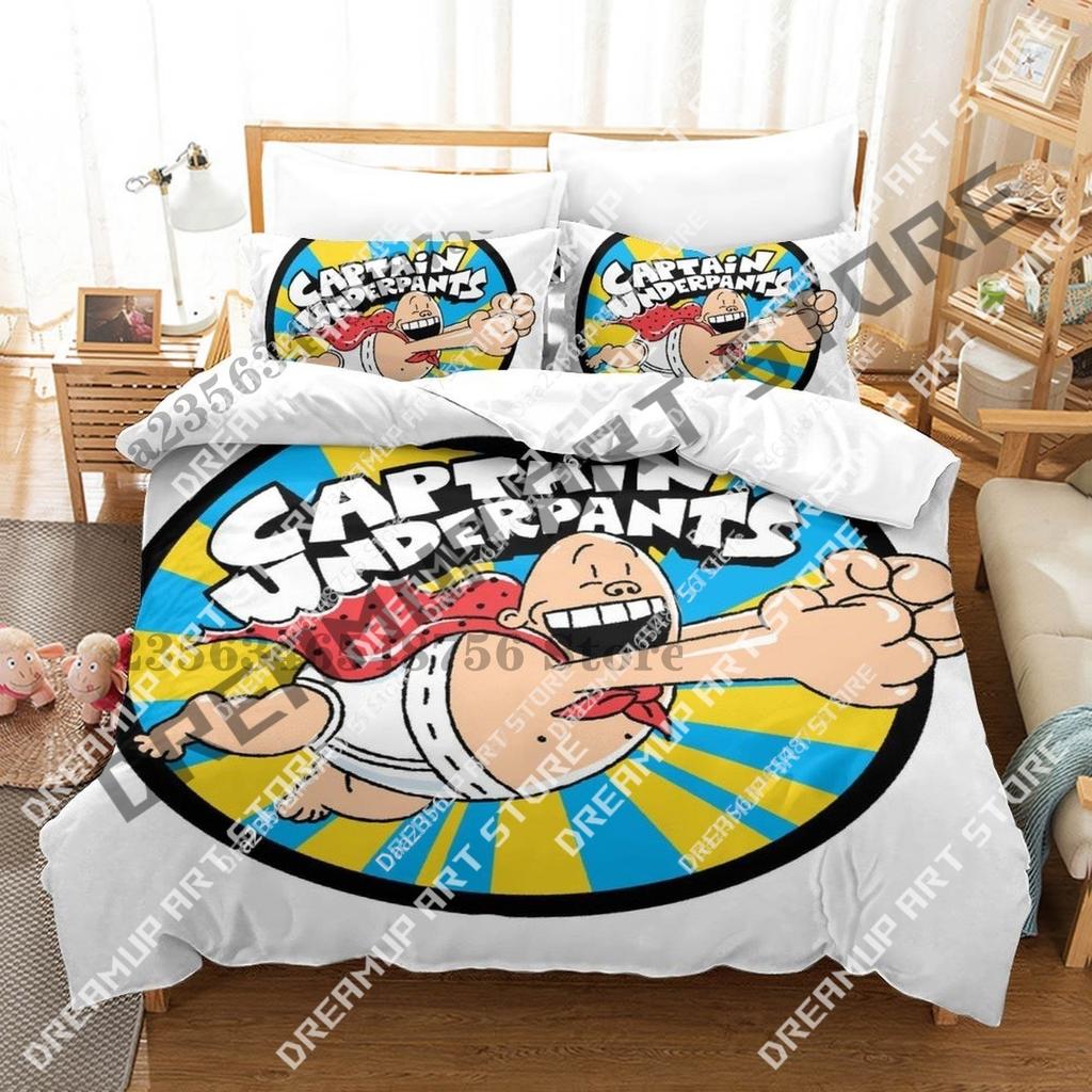 3D Print Captain Underpants Bedding Set Single Twin Full Queen King Size Bed Set Aldult Kid Bedroom Duvetcover Set 3D Anime Bed