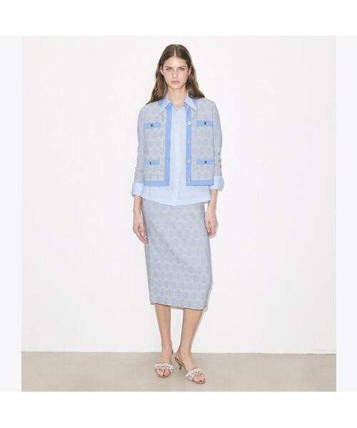 Tolibeochi Viscose Skirt - Vanilla / Blue