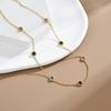 Zirconia Charm Crystal Necklace Bracelets For Women Stainless Steel Link Chain Rainbow Rhinestone Accessory
