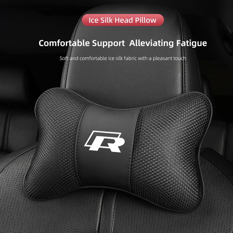 Car Seat Headrest Neck Pillow Interior For VW GTI Polo Golf Passat B6 Tiguan Arteon Touareg Taigo Caddy Jetta Beetle CC Hub Cap Zj6