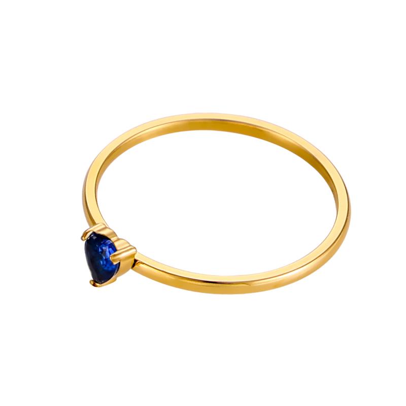 CARLIDANA Birthstone Rings for Women Birthday Gifts Jewelry Gold Plated Stainless Steel Rings Months Peach Heart Zircon Rings