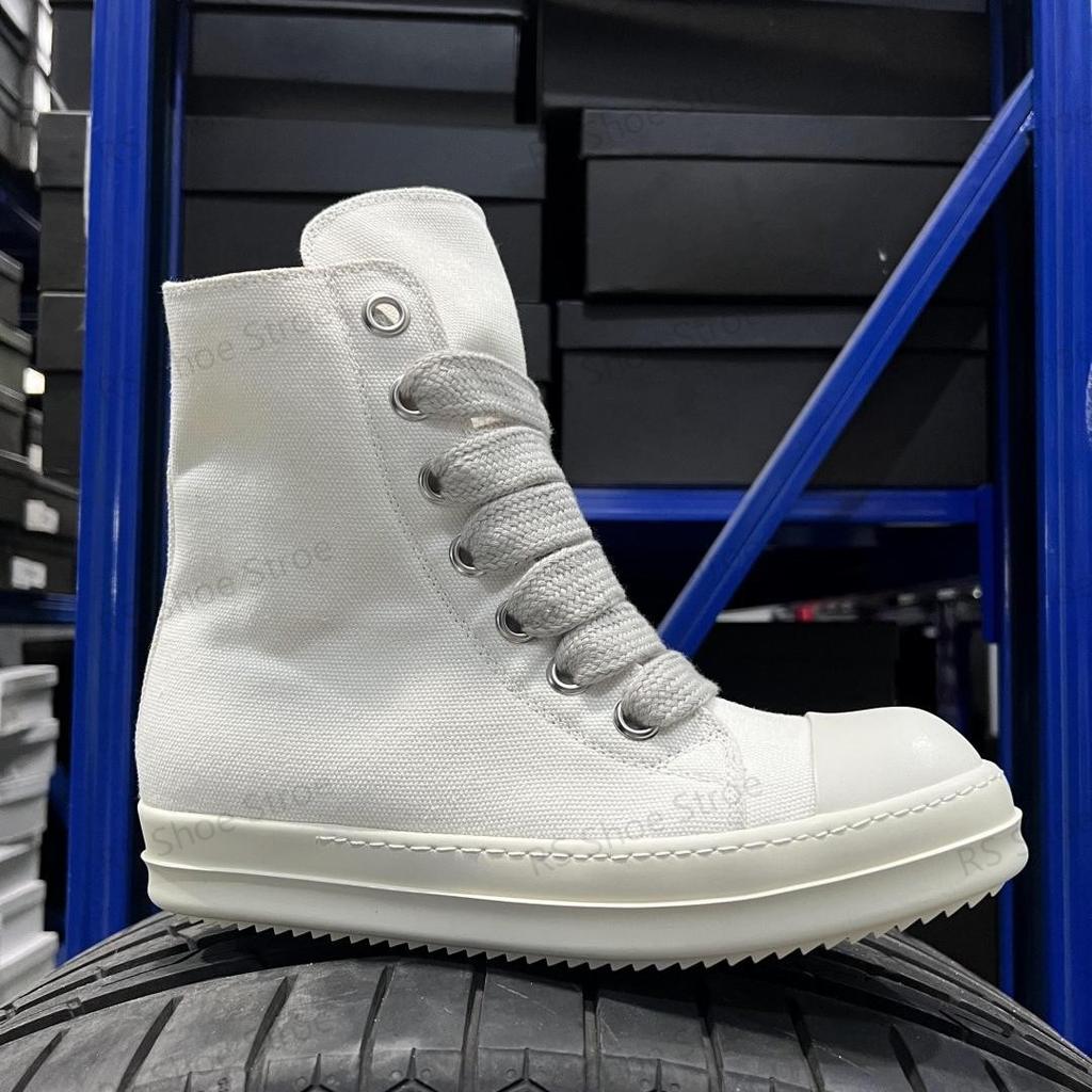 Luxusní tenisky Béžové plátno Vysoké boty Neformální boty Kvalitní pánské boty Klasický design Obří tkaničky Dámské tenisky Kotníkové boty
