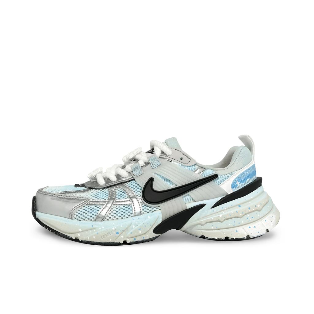 Nike V2K Run Fabric Slip Resistant Low top Casual Running Shoes Women's Silver Pink Blue FD0736-100(Team186-)
