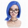 Synthetic Hair Short Sadness Wig Cosplay Straight Blue Wig for Kid Inside Out Costume Halloween Fake Wigs for Women