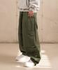 Deuneiji Balloon Double-Pleat Wide Low Pocket Pants Khaki 0353
