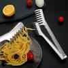 Food Tongs Kitchen Food Grade Extended Handle Non-slip Deepen Jagged Noodle Clip Stainless Steel Clip Not Drop Easy To Get Comb