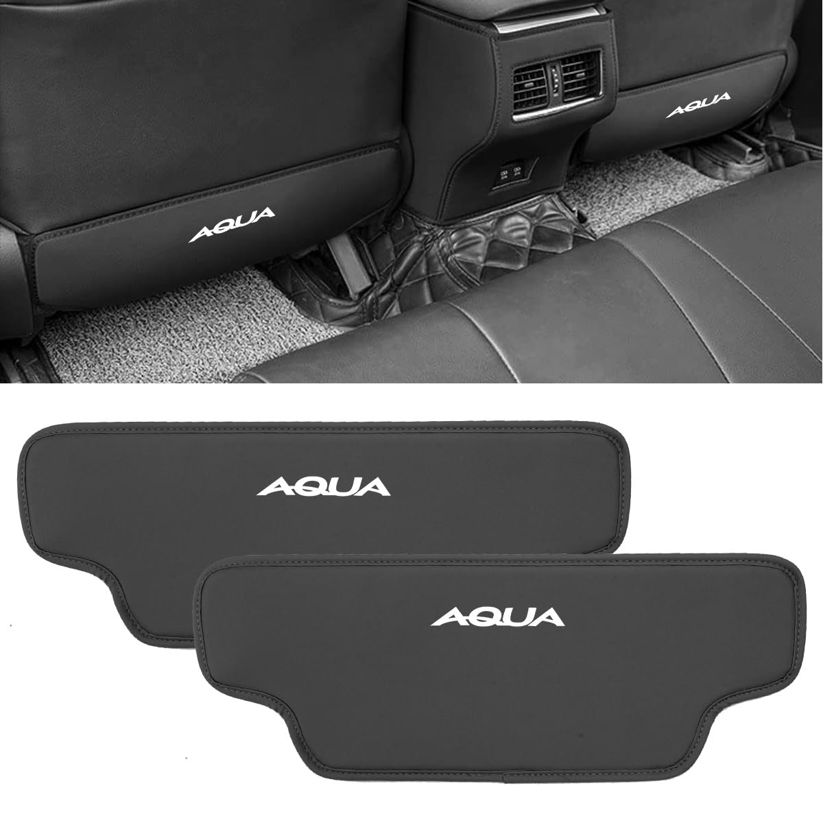 

kick guards with seat back kick compatible with the new Aqua Velcro back protectors prevent dirt and Interior set of 2 Aqua-specific logo, mats, (10 чёрный