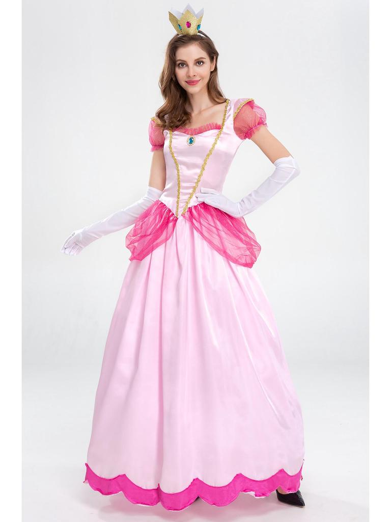 Rochie de Prințesă Mary Pichy Pink cu Flori de Piersic pentru Scenă, Petrecere sau Curte