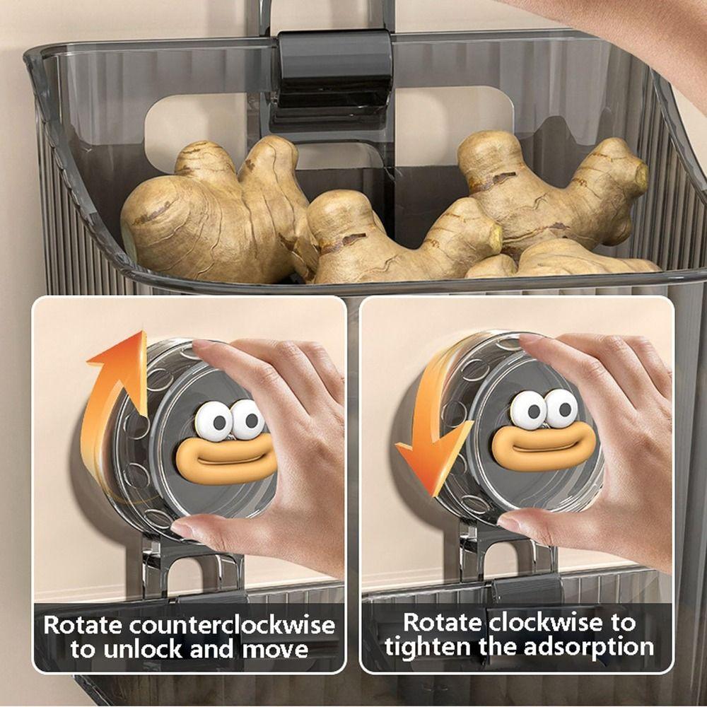 Kein Stanzen Küchenaufbewahrungsbox Abtropfbares Regal Organizer Behälter Niedlicher Aufbewahrungskorb Badezimmer