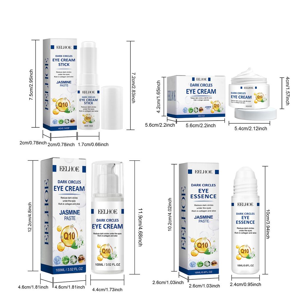 EELHOE Hyaluronic Acid Whitening Eye Cream Anti Dark Circles Eye Bags Wrinkle Removal Skin Serum Brighten Moisturizer Eyes Beauty Health