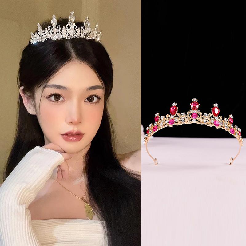 Elegant Colorful  Tiara Crown Women Girls Party Wedding Princess  Bridal Crown Hair Jewelry